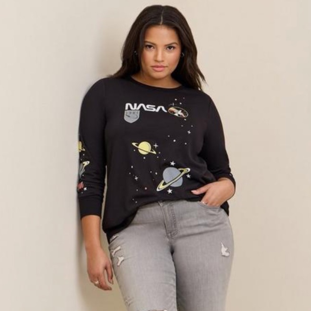 Torrid NASA Classic Fit Cotton Crew Neck Long Sleeve Top